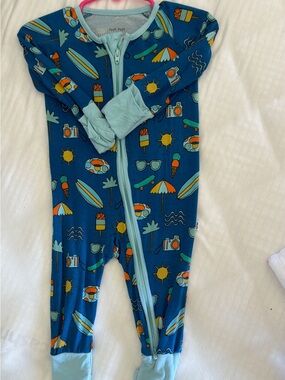 Little Sleepies Blue Summer Icons One-Piece Pajamas